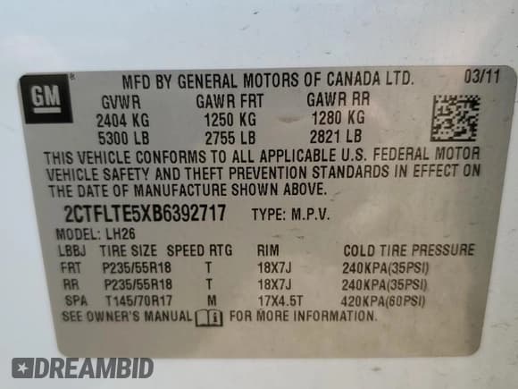 ✅ 2011 GMC Terrain SLE-2 • VIN: 2CTFLTE5XB6392717 • Лот: 62543215. Опубликован ранее на Copart с пробегом 83 830 миль. Бесплатный доступ к архиву аукционных продаж из США и подробный отчёт об истории автомобиля на DreamBid. Изображение 14.