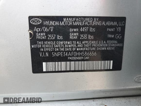 ✅ 2017 Hyundai Sonata Sport • VIN: 5NPE34AF0HH586656 • Лот: 81723165. Опубликован ранее на Copart с пробегом 90 216 миль. Бесплатный доступ к архиву аукционных продаж из США и подробный отчёт об истории автомобиля на DreamBid. Изображение 12.