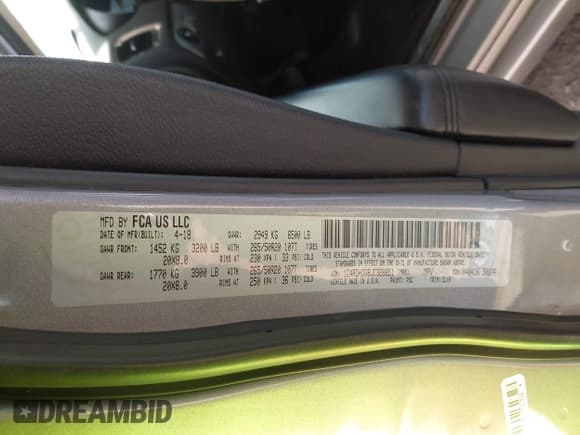 ✅ 2018 Dodge Durango GT • VIN: 1C4RDHDG8JC328851 • Lot: 41786406. Listed on IAAI with 117,016 mi. Free auction sales archive from the USA and detailed vehicle history report at DreamBid. Image 9.