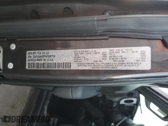 ✅ 2024 Jeep Wrangler Willys • VIN: 1C4PJXAG6RW368774 • Lot: 85667084. Listed on Copart with Not provided. Free auction sales archive from the USA and detailed vehicle history report at DreamBid. Image 14.