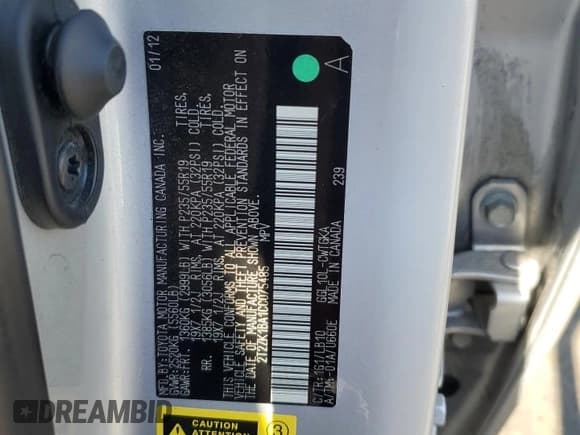 ✅ 2012 Lexus RX 350 • VIN: 2T2ZK1BA1CC075485 • Lot: 85401505. Listed on Copart with 117,832 mi. Free auction sales archive from the USA and detailed vehicle history report at DreamBid. Image 12.