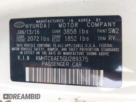 ✅ 2016 Hyundai Veloster Turbo • VIN: KMHTC6AE5GU289375 • Lot: 43699411. Wystawiony na IAAI z przebiegiem 114 395 mil. Bezpłatny archiwum sprzedaży aukcyjnych z USA i szczegółowy raport historii pojazdu na DreamBid. Zdjęcie 9.