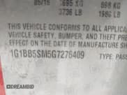 ✅ 2016 Chevrolet Cruze LS • VIN: 1G1BB5SM5G7276409 • Lot: 39967213. Listed on IAAI with 146,861 mi. Free auction sales archive from the USA and detailed vehicle history report at DreamBid. Image 9.