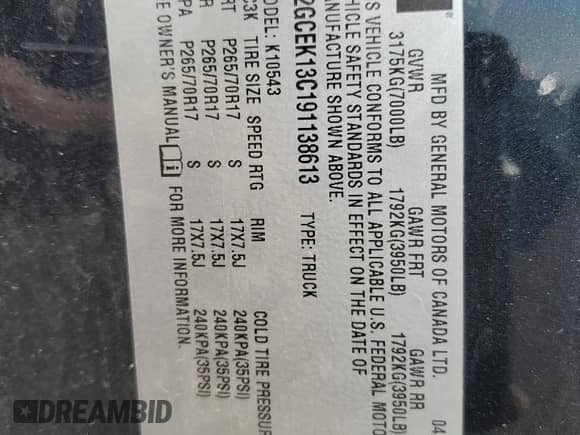 2009 Chevrolet Silverado 1500 LS z VIN 2GCEK13C191138613, wystawiony jako Copart lot #59613005 z przebiegiem 202 069 mil mil oraz Szkoda całkowita • Salvage title. Historia ofert i sprzedaży dostępna na DreamBid. Obrazek 12.