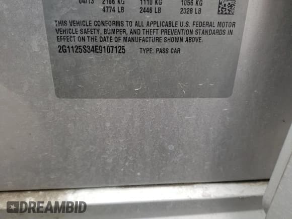 ✅ 2014 Chevrolet Impala LT • VIN: 2G1125S34E9107125 • Лот: 78213104. Опубликован ранее на Copart с пробегом 169 396 миль. Бесплатный доступ к архиву аукционных продаж из США и подробный отчёт об истории автомобиля на DreamBid. Изображение 13.