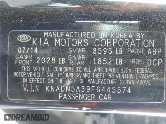 ✅ 2015 Kia Rio EX • VIN: KNADN5A39F6445574 • Lot: 47124555. Listed on Copart with 63,415 mi. Free auction sales archive from the USA and detailed vehicle history report at DreamBid. Image 13.