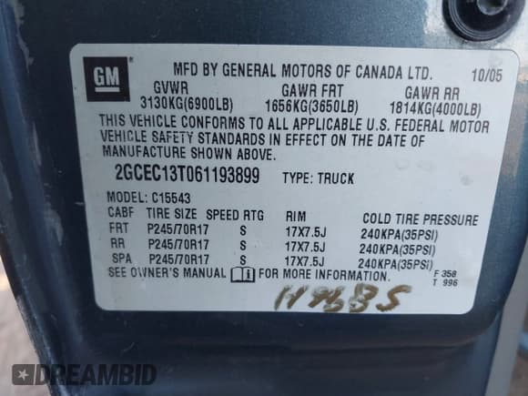 ✅ 2006 Chevrolet Silverado 1500 LT1 • VIN: 2GCEC13T061193899 • Лот: 43589182. Опубликован ранее на IAAI с пробегом 158 227 миль. Бесплатный доступ к архиву аукционных продаж из США и подробный отчёт об истории автомобиля на DreamBid. Изображение 9.