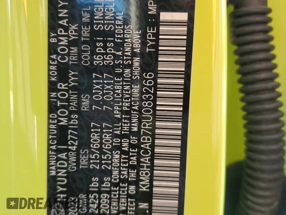 ✅ 2024 Hyundai Kona SE • VIN: KM8HACAB7RU083266 • Lot: 77743384. Listed on Copart with 11,649 mi. Free auction sales archive from the USA and detailed vehicle history report at DreamBid. Image 14.