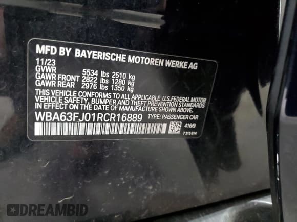 ✅ 2024 BMW 5 Series 540i xDrive • VIN: WBA63FJ01RCR16889 • Лот: 92589135. Опубликован ранее на Copart с пробегом 28 346 миль. Бесплатный доступ к архиву аукционных продаж из США и подробный отчёт об истории автомобиля на DreamBid. Изображение 12.