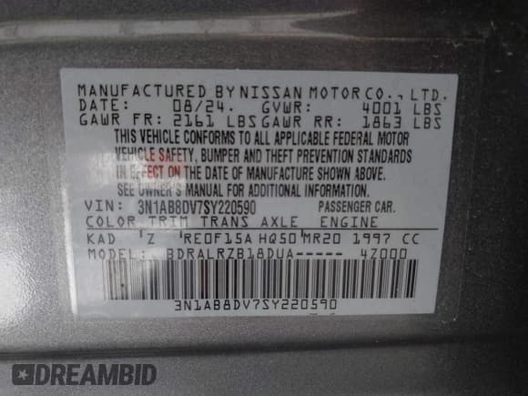 ✅ 2025 Nissan Sentra SR • VIN: 3N1AB8DV7SY220590 • Lot: 43536719. Wystawiony na IAAI z przebiegiem 4 536 mil. Bezpłatny archiwum sprzedaży aukcyjnych z USA i szczegółowy raport historii pojazdu na DreamBid. Zdjęcie 9.