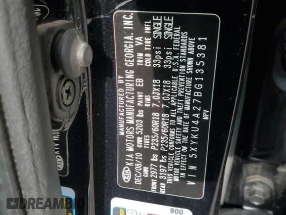 ✅ 2011 Kia Sorento EX • VIN: 5XYKU4A27BG135381 • Лот: 64429695. Опубликован ранее на Copart с пробегом 179 459 миль. Бесплатный доступ к архиву аукционных продаж из США и подробный отчёт об истории автомобиля на DreamBid. Изображение 12.