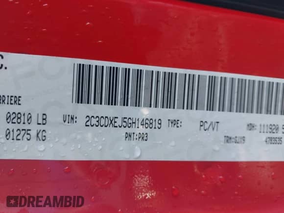 2016 Dodge Charger SRT 392 with VIN 2C3CDXEJ5GH146819, listed as a IAAI auction lot 43208876 with 87,758 mi miles and . Bid and sale history available at DreamBid. Image 9.