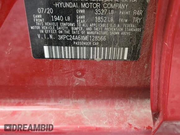 ✅ 2021 Hyundai Accent SE • VIN: 3KPC24A6XME128566 • Лот: 85558195. Опубликован ранее на Copart с пробегом 116 306 миль. Бесплатный доступ к архиву аукционных продаж из США и подробный отчёт об истории автомобиля на DreamBid. Изображение 12.