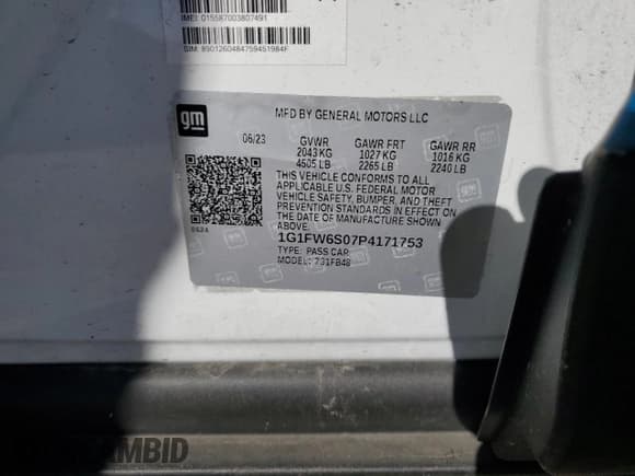 ✅ 2023 Chevrolet Bolt EV 1LT • VIN: 1G1FW6S07P4171753 • Lot: 74742754. Wystawiony na Copart z przebiegiem 5 502 mil. Bezpłatny archiwum sprzedaży aukcyjnych z USA i szczegółowy raport historii pojazdu na DreamBid. Zdjęcie 13.