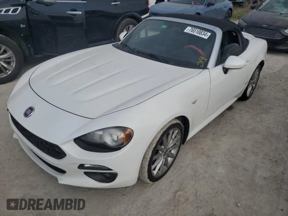 ✅ 2017 FIAT 124 Spider Elaborazione Abarth • VIN: JC1NFAEK8H0106953 • Lot: 76510834. Listed on Copart with Not provided. Free auction sales archive from the USA and detailed vehicle history report at DreamBid. Image 1.