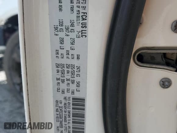 ✅ 2019 Dodge Journey Crossroad • VIN: 3C4PDCGG6KT840958 • Лот: 81678925. Опубликован ранее на Copart с пробегом Не указан. Бесплатный доступ к архиву аукционных продаж из США и подробный отчёт об истории автомобиля на DreamBid. Изображение 14.