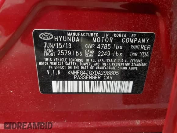 2013 Hyundai Azera z VIN KMHFG4JGXDA298805, wystawiony jako Copart lot #52414485 z przebiegiem 109 812 mil mil oraz Szkoda całkowita • Salvage title. Historia ofert i sprzedaży dostępna na DreamBid. Obrazek 12.