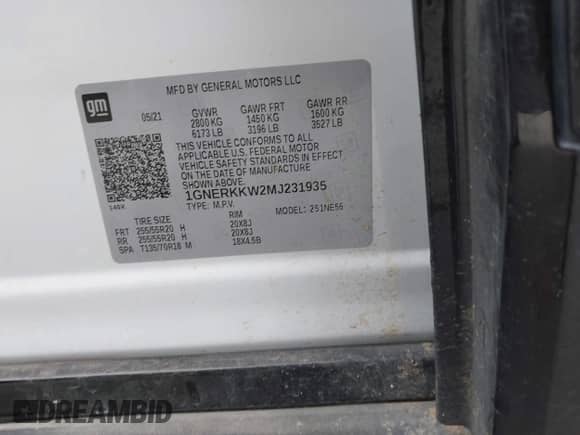 2021 Chevrolet Traverse Premier с VIN 1GNERKKW2MJ231935, выставлен на аукционе IAAI как лот 42257678 с пробегом 74 925 миль миль и . История ставок и продаж доступна на DreamBid. Изображение 9.