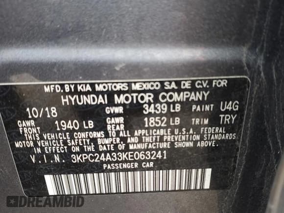 ✅ 2019 Hyundai Accent SE • VIN: 3KPC24A33KE063241 • Лот: 39881054. Опубликован ранее на Copart с пробегом Не указан. Бесплатный доступ к архиву аукционных продаж из США и подробный отчёт об истории автомобиля на DreamBid. Изображение 13.