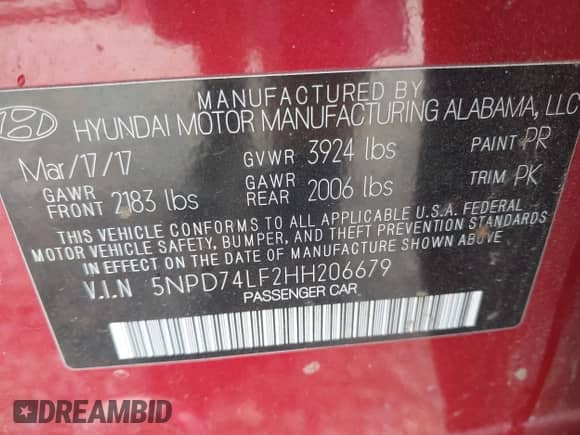 ✅ 2017 Hyundai Elantra SE • VIN: 5NPD74LF2HH206679 • Lot: 43359805. Wystawiony na IAAI z przebiegiem 138 420 mil mil. Skorzystaj z bezpłatnego archiwum sprzedaży aukcyjnych z USA i zobacz szczegółowy raport historii pojazdu na DreamBid. Zdjęcie 9.