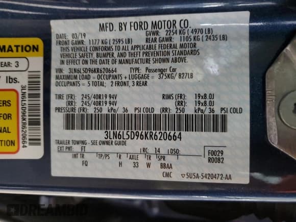 ✅ 2019 Lincoln MKZ Reserve I • VIN: 3LN6L5D96KR620664 • Lot: 61555115. Listed on Copart with 52,436 mi. Free auction sales archive from the USA and detailed vehicle history report at DreamBid. Image 13.