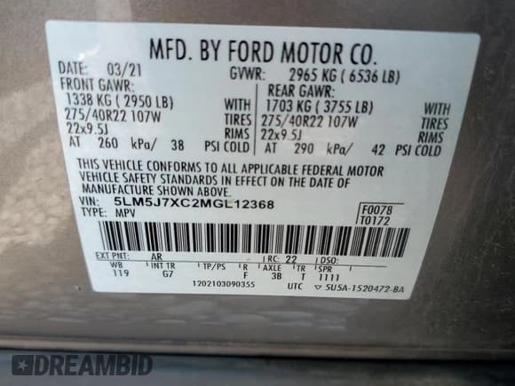 ✅ 2021 Lincoln Aviator Reserve • VIN: 5LM5J7XC2MGL12368 • Lot: 80860235. Wystawiony na Copart z przebiegiem 50 869 mil. Bezpłatny archiwum sprzedaży aukcyjnych z USA i szczegółowy raport historii pojazdu na DreamBid. Zdjęcie 12.