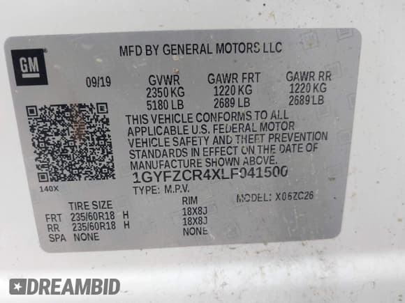 ✅ 2020 Cadillac XT4 FWD Premium Luxury • VIN: 1GYFZCR4XLF041500 • Lot: 42449396. Listed on IAAI with 87,147 mi. Free auction sales archive from the USA and detailed vehicle history report at DreamBid. Image 9.