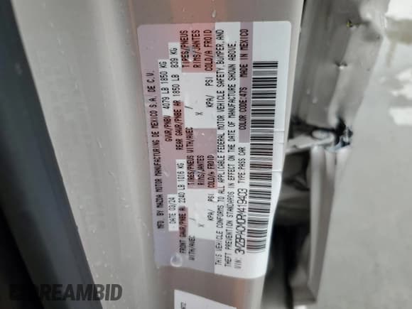 ✅ 2024 Mazda 3 S Preferred • VIN: 3MZBPACM0RM419403 • Lot: 71868515. Listed on Copart with 7,700 mi. Free auction sales archive from the USA and detailed vehicle history report at DreamBid. Image 12.