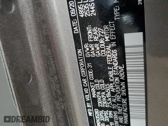 ✅ 2021 Volvo XC40 Inscription • VIN: YV4162UL5M2435283 • Lot: 50011473. Listed on Copart with 25,430 mi. Free auction sales archive from the USA and detailed vehicle history report at DreamBid. Image 14.