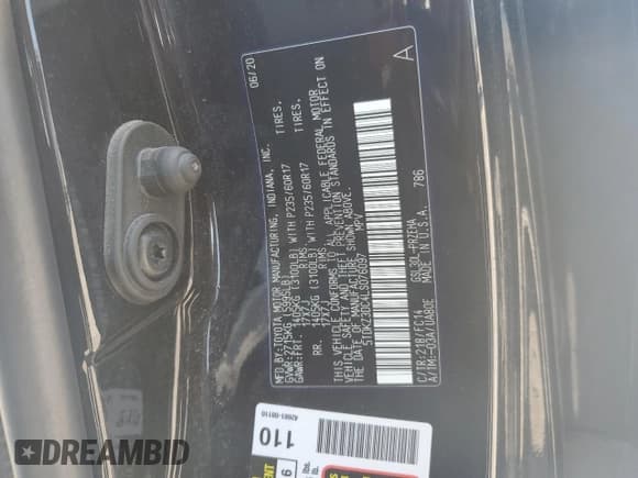 ✅ 2020 Toyota Sienna LE Auto Access Seat • VIN: 5TDKZ3DC4LS076097 • Lot: 66751555. Listed on Copart with 92,062 mi. Free auction sales archive from the USA and detailed vehicle history report at DreamBid. Image 13.