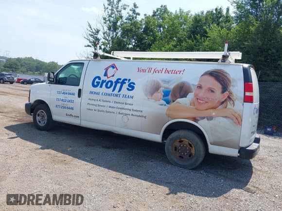 ✅ 2014 Chevrolet Express Cargo • VIN: 1GCWGGCA4E1117083 • Lot: 42821660. Listed on IAAI with Not provided. Free auction sales archive from the USA and detailed vehicle history report at DreamBid. Image 3.