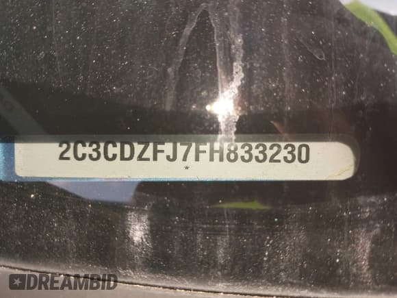 ✅ 2015 Dodge Challenger R/T Scat Pack Shaker • VIN: 2C3CDZFJ7FH833230 • Lot: 42818654. Listed on IAAI with 55,197 mi. Free auction sales archive from the USA and detailed vehicle history report at DreamBid. Image 9.