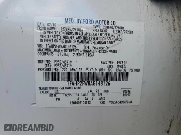 ✅ 2010 Ford Taurus Limited • VIN: 1FAHP2FW8AG148126 • Лот: 90126045. Опубликован ранее на Copart с пробегом 129 116 миль. Бесплатный доступ к архиву аукционных продаж из США и подробный отчёт об истории автомобиля на DreamBid. Изображение 13.