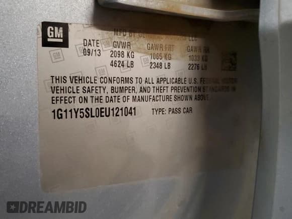 ✅ 2014 Chevrolet Impala LS • VIN: 1G11Y5SL0EU121041 • Lot: 92126315. Wystawiony na Copart z przebiegiem 131 628 mil. Bezpłatny archiwum sprzedaży aukcyjnych z USA i szczegółowy raport historii pojazdu na DreamBid. Zdjęcie 12.