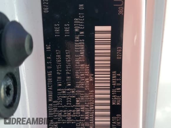 ✅ 2022 Toyota Corolla Cross L • VIN: 7MUAAAAG2NV020876 • Lot: 86440405. Listed on Copart with Not provided. Free auction sales archive from the USA and detailed vehicle history report at DreamBid. Image 13.