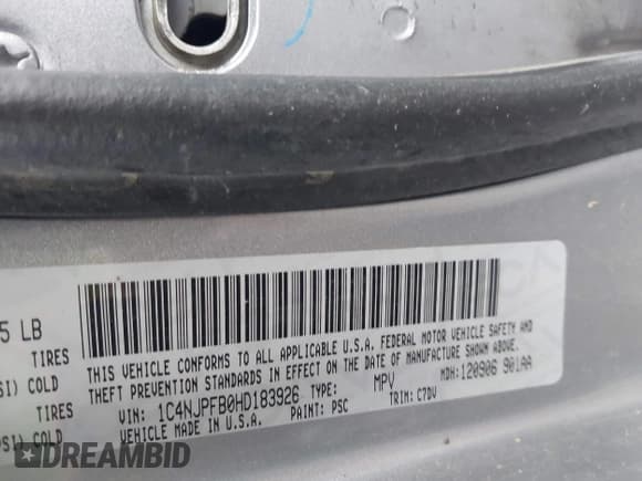 ✅ 2017 Jeep Patriot Latitude • VIN: 1C4NJPFB0HD183926 • Лот: 43612482. Опубликован ранее на IAAI с пробегом 150 966 миль. Бесплатный доступ к архиву аукционных продаж из США и подробный отчёт об истории автомобиля на DreamBid. Изображение 9.