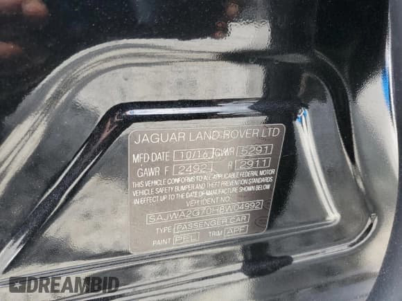 ✅ 2017 Jaguar XJ Portfolio • VIN: SAJWA2G70H8W04992 • Lot: 67193395. Listed on Copart with 78,023 mi. Free auction sales archive from the USA and detailed vehicle history report at DreamBid. Image 13.