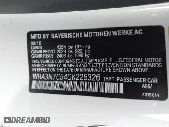 ✅ 2016 BMW 4 Series 428i • VIN: WBA3N7C54GK226326 • Лот: 42138355. Опубликован ранее на IAAI с пробегом 80 137 миль. Бесплатный доступ к архиву аукционных продаж из США и подробный отчёт об истории автомобиля на DreamBid. Изображение 9.