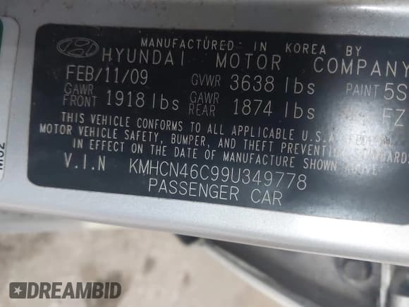 ✅ 2009 Hyundai Accent Auto GLS • VIN: KMHCN46C99U349778 • Лот: 41871523. Опубликован ранее на IAAI с пробегом 140 012 миль. Бесплатный доступ к архиву аукционных продаж из США и подробный отчёт об истории автомобиля на DreamBid. Изображение 9.