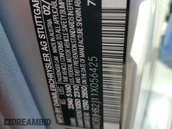 ✅ 2001 Mercedes-Benz E 320/430 4 Matic • VIN: WDBJH82J11X056425 • Lot: 48612975. Listed on Copart with 130,900 mi. Free auction sales archive from the USA and detailed vehicle history report at DreamBid. Image 12.