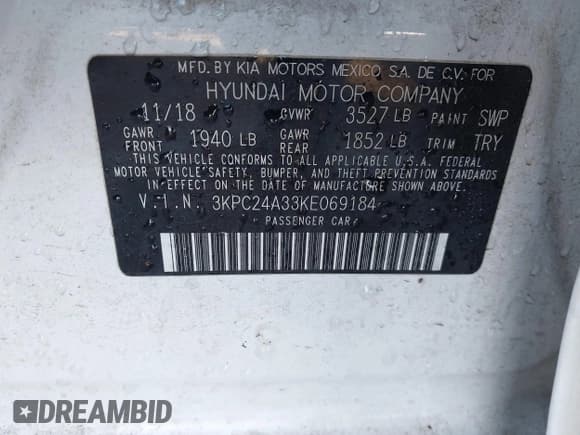✅ 2019 Hyundai Accent SE • VIN: 3KPC24A33KE069184 • Лот: 41452724. Опубликован ранее на IAAI с пробегом 66 049 миль. Бесплатный доступ к архиву аукционных продаж из США и подробный отчёт об истории автомобиля на DreamBid. Изображение 9.