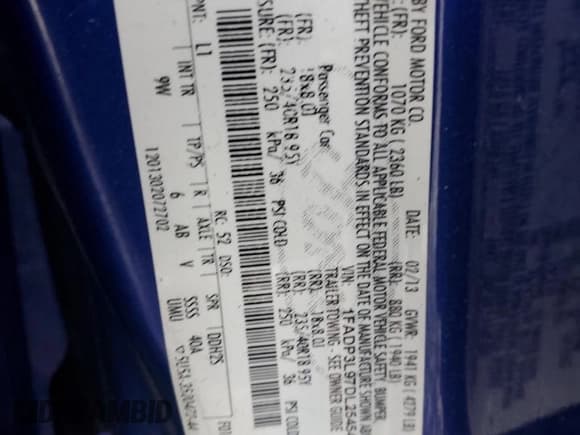 ✅ 2013 Ford Focus ST • VIN: 1FADP3L97DL254548 • Lot: 89503675. Wystawiony na Copart z przebiegiem 127 234 mil. Bezpłatny archiwum sprzedaży aukcyjnych z USA i szczegółowy raport historii pojazdu na DreamBid. Zdjęcie 12.