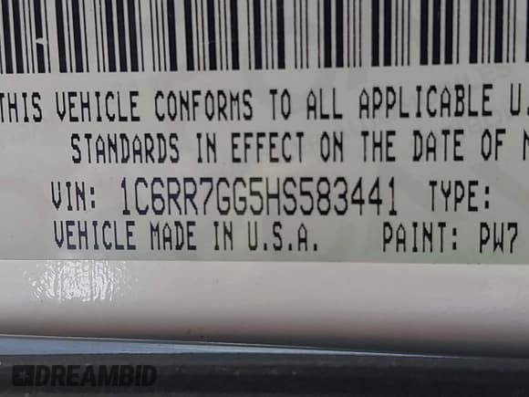 ✅ 2017 Ram 1500 SLT • VIN: 1C6RR7GG5HS583441 • Лот: 42391078. Опубликован ранее на IAAI с пробегом 129 043 миль. Бесплатный доступ к архиву аукционных продаж из США и подробный отчёт об истории автомобиля на DreamBid. Изображение 9.