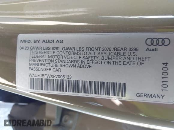 ✅ 2023 Audi e-tron GT Prestige • VIN: WAUEJBFWXP7006123 • Лот: 43752829. Опубликован ранее на IAAI с пробегом 14 351 миль. Бесплатный доступ к архиву аукционных продаж из США и подробный отчёт об истории автомобиля на DreamBid. Изображение 9.