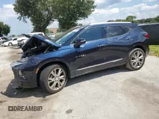 2020 Chevrolet Blazer Premier with VIN 3GNKBFRS7LS694488, listed as a Copart auction lot 72177354 with 53,357 mi miles and Non repairable. Bid and sale history available at DreamBid. Image 1.