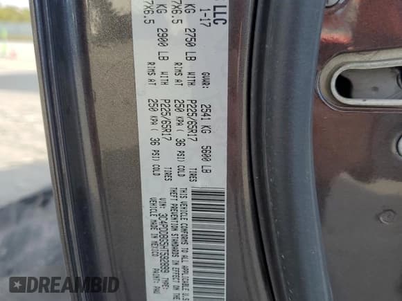 ✅ 2017 Dodge Journey SXT • VIN: 3C4PDDBG5HT592899 • Лот: 89541635. Опубликован ранее на Copart с пробегом 141 136 миль. Бесплатный доступ к архиву аукционных продаж из США и подробный отчёт об истории автомобиля на DreamBid. Изображение 12.