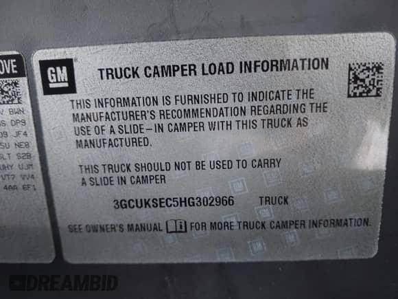 2017 Chevrolet Silverado 1500 LTZ with VIN 3GCUKSEC5HG302966, listed as a IAAI auction lot 43497492 with 209,703 mi miles and . Bid and sale history available at DreamBid. Image 9.