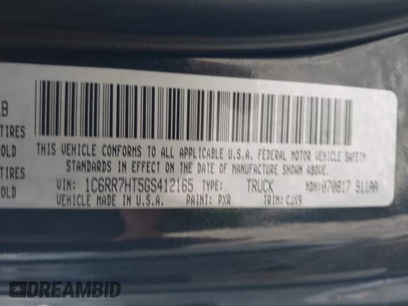 ✅ 2016 Ram 1500 Sport • VIN: 1C6RR7HT5GS412165 • Lot: 43297697. Listed on IAAI with 118,081 mi. Free auction sales archive from the USA and detailed vehicle history report at DreamBid. Image 9.