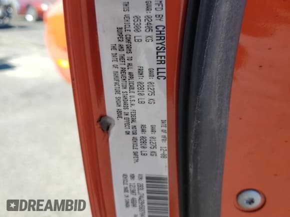 ✅ 2009 Dodge Challenger SRT-8 • VIN: 2B3LJ74W29H569704 • Lot: 71431284. Wystawiony na Copart z przebiegiem 159 205 mil. Bezpłatny archiwum sprzedaży aukcyjnych z USA i szczegółowy raport historii pojazdu na DreamBid. Zdjęcie 12.