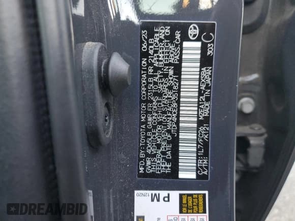 ✅ 2023 Toyota Corolla SE • VIN: JTDP4MCE8P3518271 • Лот: 85400595. Опубликован ранее на Copart с пробегом 20 973 миль. Бесплатный доступ к архиву аукционных продаж из США и подробный отчёт об истории автомобиля на DreamBid. Изображение 13.